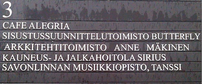 9. A faculty sign at the University of Eastern Finland, 2013.