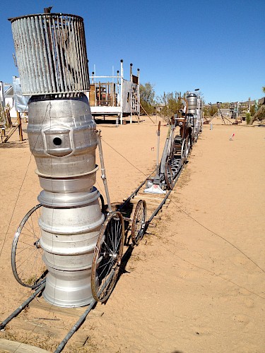 Figure 1. Noah Purifoy’s The Kirby Express, 1994–96. Outdoor Desert Art Museum of Assemblage Sculpture, Joshua Tree. Image courtesy of Noah Purifoy Foundation © 2019.